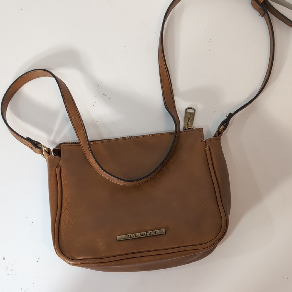 Steve Madden Brown PU Leather Crossbody Bag - Picture 3 of 16